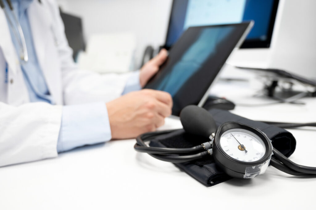 Hypertension prevention. Close up image of blod pressure manometer scale. High quality photo